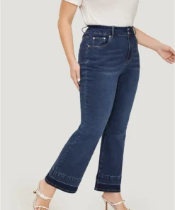 Flare Leg Very Stretchy Dark Wash Contrast Patchwork Jeans -Clothing Shop 656119675 nu 96832c9f dd53 43f0 9591 cc22e918a78a