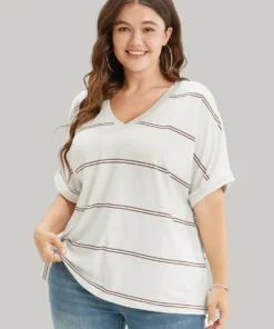 Striped Contrast Dolman Sleeve T-shirt -Clothing Shop 656455348 zh cf9235fc b5c3 43b5 b60b c329d8b45507