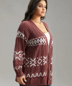 Bandana Print Eyelet Metal Button Fly Cardigan -Clothing Shop 656503956 qq