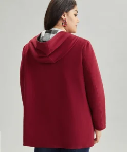 Plaid Patchwork Hooded Duffle Button Coat 10 Plaid Patchwork Hooded Duffle Button Coat -Clothing Shop 657459212 kg