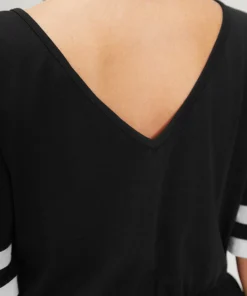 Striped Contrast V Neck Pocket Elastic Waist Jumpsuit 19 Striped Contrast V Neck Pocket Elastic Waist Jumpsuit -Clothing Shop 658395000 hr