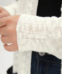 Contrast Patched Pocket Open Front Cardigan -Clothing Shop 659552596 io