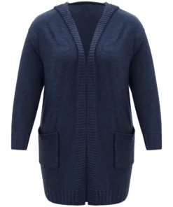 Plain Texture Pocket Hooded Cardigan -Clothing Shop 661840649 vu a8be9265 ce51 4cf6 bd08 5fd606a5158f