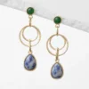 Natural Stone Emerald Color Drop Earrings -Clothing Shop 661869562 jm