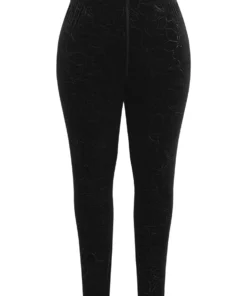Velvet Silhouette Floral Print High Rise Leggings -Clothing Shop 662660143 uf