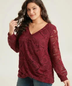 Plain Embroidered Guipure Lace Wrap Blouse -Clothing Shop 662742235 gp 12f68f4e daca 48e7 ac48 1f050b4e68f6