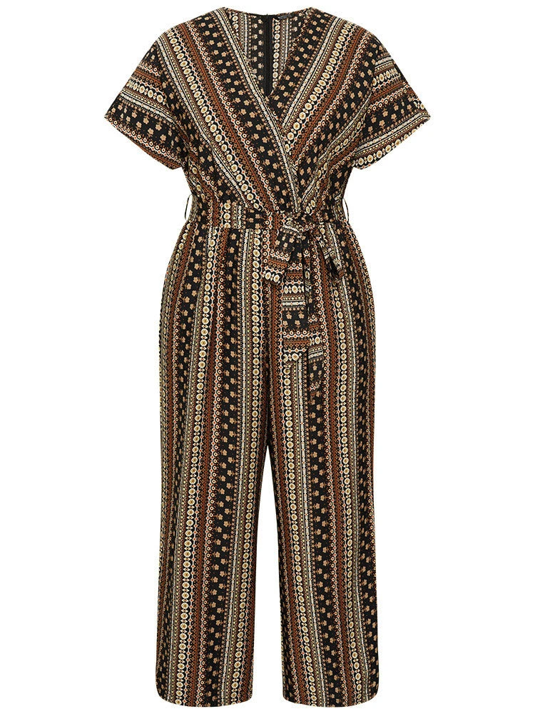 Bandana Print Surplice Neck Belted Ruffle Sleeve Jumpsuit 10 Bandana Print Surplice Neck Belted Ruffle Sleeve Jumpsuit - Image 8