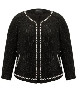 Pearl Tweed Beaded Texture Pocket Blazer -Clothing Shop 664068069 dv
