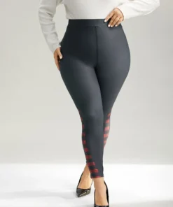 Supersoft Essentials Plaid Patchwork High Rise Leggings -Clothing Shop 666066824 ye