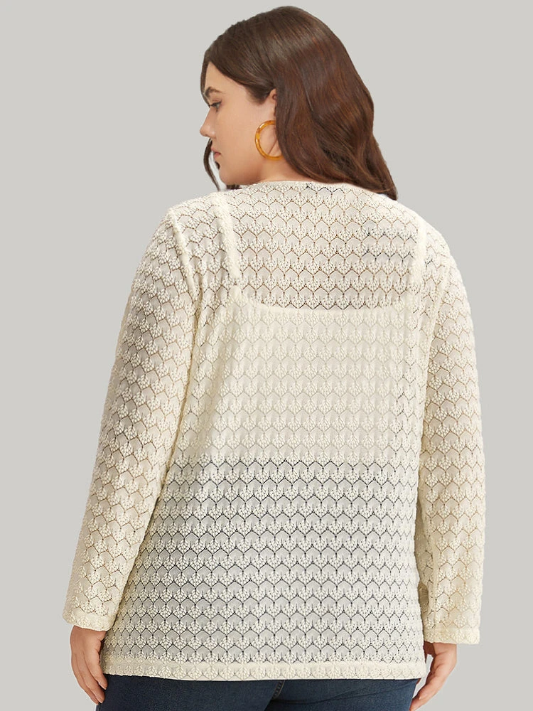 Geometric Lace Hollow Out Button Through Jacket 8 Geometric Lace Hollow Out Button Through Jacket - Image 6