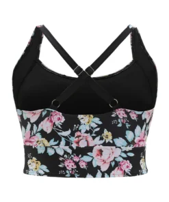 Floral Ruched Knotted Crossover Back Tankini Top -Clothing Shop 667222696 cu