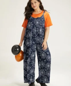 Halloween Spider Web Print Pocket Overall Cami Jumpsuit -Clothing Shop 667369863 rz 545be52d 0ebe 46ac 8077 0e3c7f2b0f3b