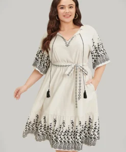 Bandana Tassels Pocket Belted Ruffle Knot Neck Midi Dress -Clothing Shop 667710606 ae 9d66d74f e37c 4862 a232 bba82ba3e9f4