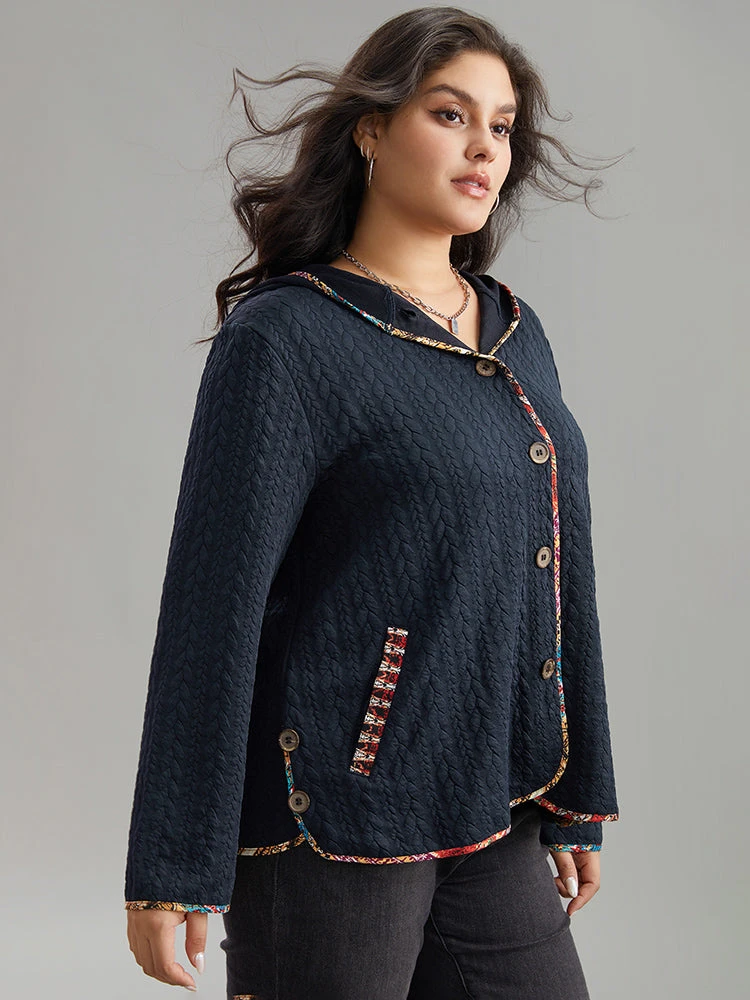 Texture Pocket Patchwork Button Detail Jacket 5 Texture Pocket Patchwork Button Detail Jacket - Image 3