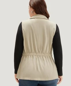 Anti-Wrinkle Plain Suit Collar Pocket Sleeveless Blazer 14 Anti-Wrinkle Plain Suit Collar Pocket Sleeveless Blazer -Clothing Shop 668018513 iv 04b3d77e 8ae8 446e b408 3898f5ab97e6