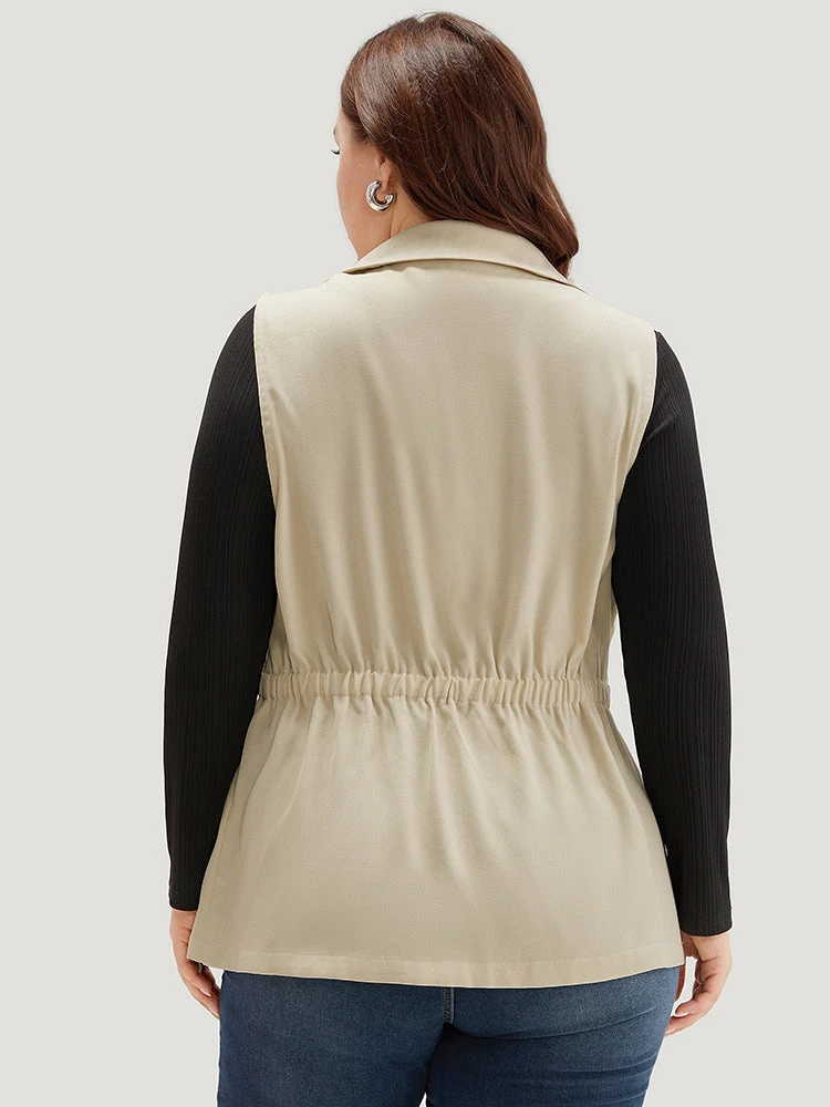 Anti-Wrinkle Plain Suit Collar Pocket Sleeveless Blazer 7 Anti-Wrinkle Plain Suit Collar Pocket Sleeveless Blazer - Image 5