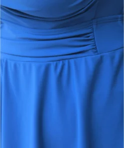 Ruched Sculpt Waist Crossover Adjustable Straps Swim Dress -Clothing Shop 668405984 sa