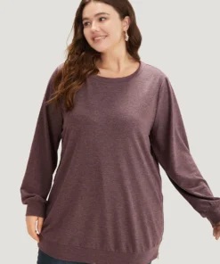 Plain Zipper Round Neck Elastic Cuffs Sweatshirt -Clothing Shop 669469916 np 64766fba f9ec 4f66 a8d6 b71bb4f93c2a