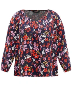 Floral Print Gathered Lantern Sleeve Blouse 19 Floral Print Gathered Lantern Sleeve Blouse -Clothing Shop 67021591 ut