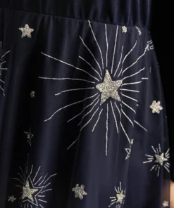 Star Glitter Mesh Patchwork Notched Dress 14 Star Glitter Mesh Patchwork Notched Dress -Clothing Shop 670422450 zm