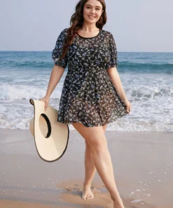 Ditsy Floral Ruffle Sleeve Cut Out Swim Dress -Clothing Shop 670700091 fb 52b8da03 f586 4516 a1a2 287556db00fd