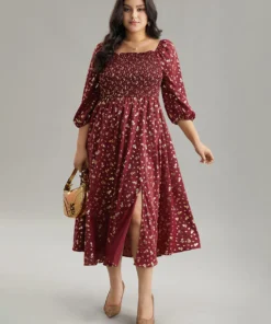 Glitter Square Neck Shirred Split Front Frill Trim Dress 17 Glitter Square Neck Shirred Split Front Frill Trim Dress -Clothing Shop 672121946 ph 57e046f5 9154 4910 9791 d1e383242037