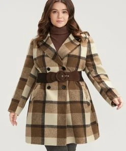 Plaid Suit Collar Double Breasted Pocket Blazer 16 Plaid Suit Collar Double Breasted Pocket Blazer -Clothing Shop 673465755 tf