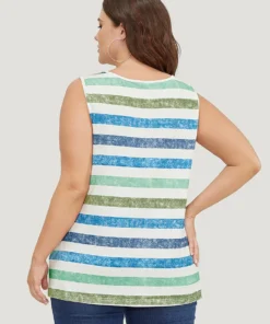 Striped Contrast Crew Neck Sleeveless Tank Top -Clothing Shop 673475149 op 48ba309f 059a 4127 8b35 ed64875202b3