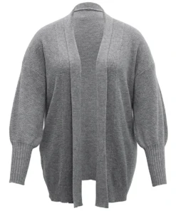 Plain Open Front Elastic Cuffs Cardigan -Clothing Shop 673718177 px 816670d8 803e 4df1 be74 0cc4256a388f