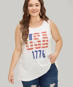 Letter Print Graphic Tank Top