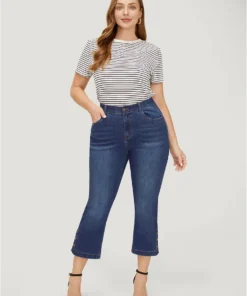 Bootcut Very Stretchy High Rise Dark Wash Button Side Jeans -Clothing Shop 675599689 st 68e0445b 83c3 4c08 a9b8 bf65b744cdde