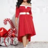 Christmas Off Shoulder Fuzzy Trim High Low Hem Dress 1 Christmas Off Shoulder Fuzzy Trim High Low Hem Dress -Clothing Shop 675662088 oh