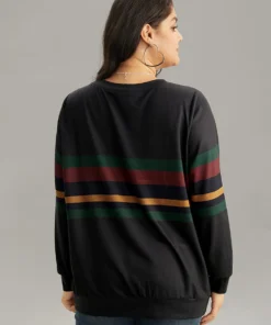 Contrast Striped Basic Crew Neck Sweatshirt 8 Contrast Striped Basic Crew Neck Sweatshirt -Clothing Shop 676098882 fq 239b5ca4 db9e 4502 8d70 731d14cf8ebf
