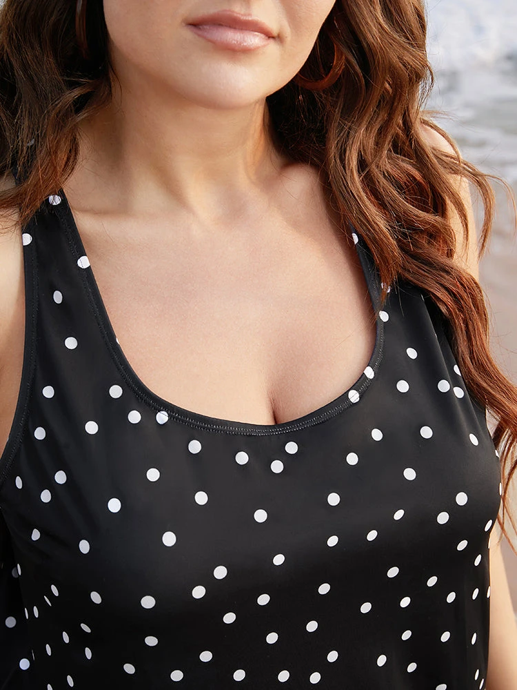 Polka Dot Sleeveless Tankini Top 10 Polka Dot Sleeveless Tankini Top - Image 8