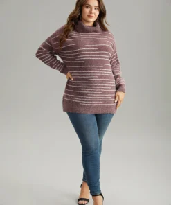 Striped Heather Turtleneck Split Hem Pullover 16 Striped Heather Turtleneck Split Hem Pullover -Clothing Shop 677319693 eb 46333fa0 a8eb 4078 bd64 83aa3c2e8531
