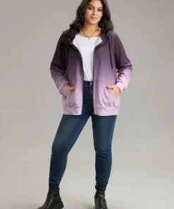 Ombre Hooded Zipper Drawstring Sweatshirt 18 Ombre Hooded Zipper Drawstring Sweatshirt -Clothing Shop 679256181 fb