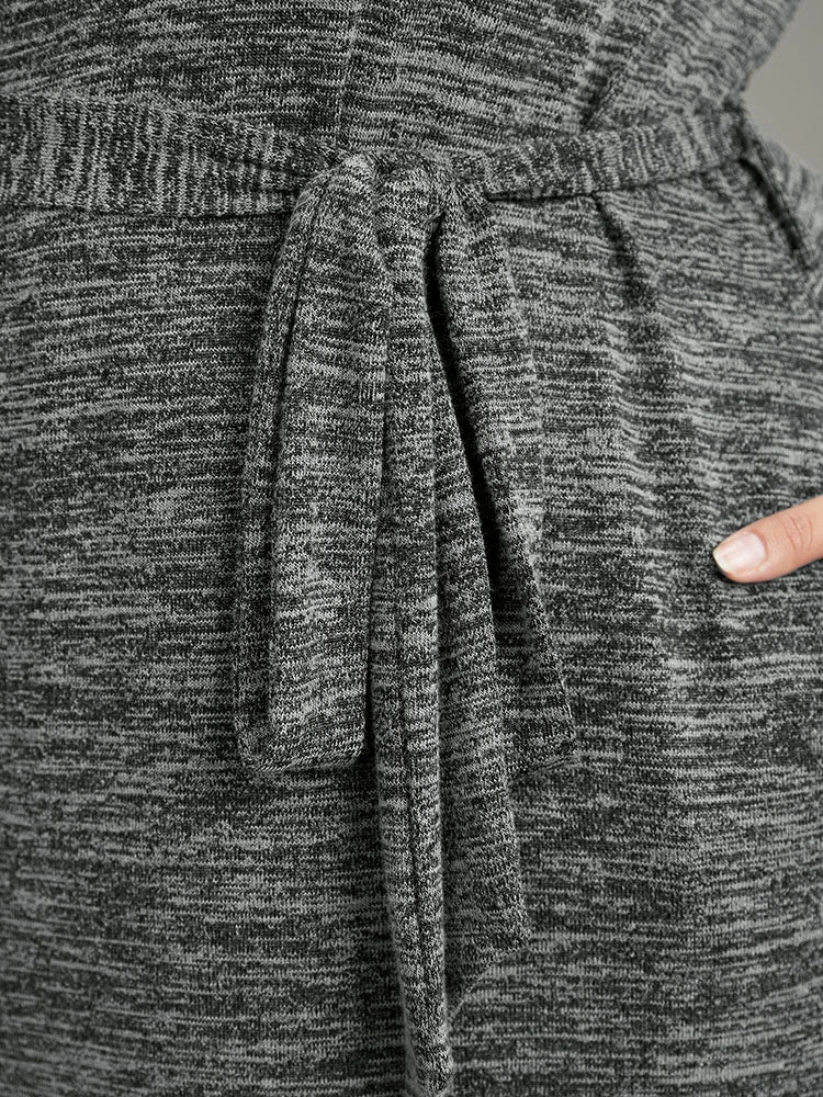 Solid Pocket Elastic Waist Ties Split Hem Dress 8 Solid Pocket Elastic Waist Ties Split Hem Dress - Image 6