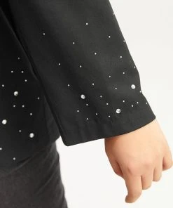 Halloween Plain Rhinestone Lapel Collar Blazer -Clothing Shop 679493446 nt