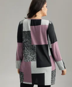 Colorblock Contrast Round Neck T-shirt -Clothing Shop 679691012 gc 7e92ed14 5043 4041 aed6 6ec235830343