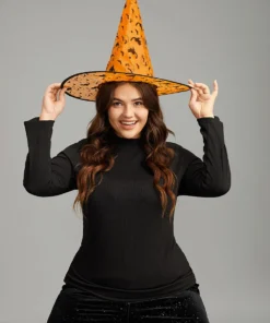 Halloween Cat Mesh Patchwork Hat -Clothing Shop 681330711 mm