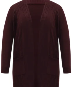 Plain Cable Knit Button Up Pocket Cardigan 13 Plain Cable Knit Button Up Pocket Cardigan -Clothing Shop 683227472 ja