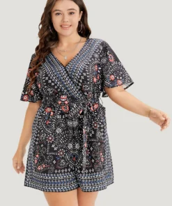 Bandana Print Belted Pocket Surplice Neck Romper -Clothing Shop 684851447 oc 6eb7680e e1ad 482f 8c88 2a0cb050a81d