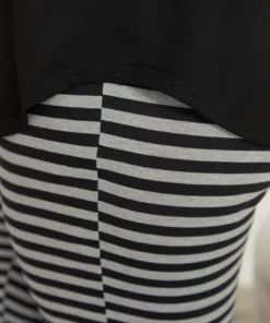 Striped Patchwork Patched Pocket Arc Hem Sleep Top 18 Striped Patchwork Patched Pocket Arc Hem Sleep Top -Clothing Shop 685338175 qd