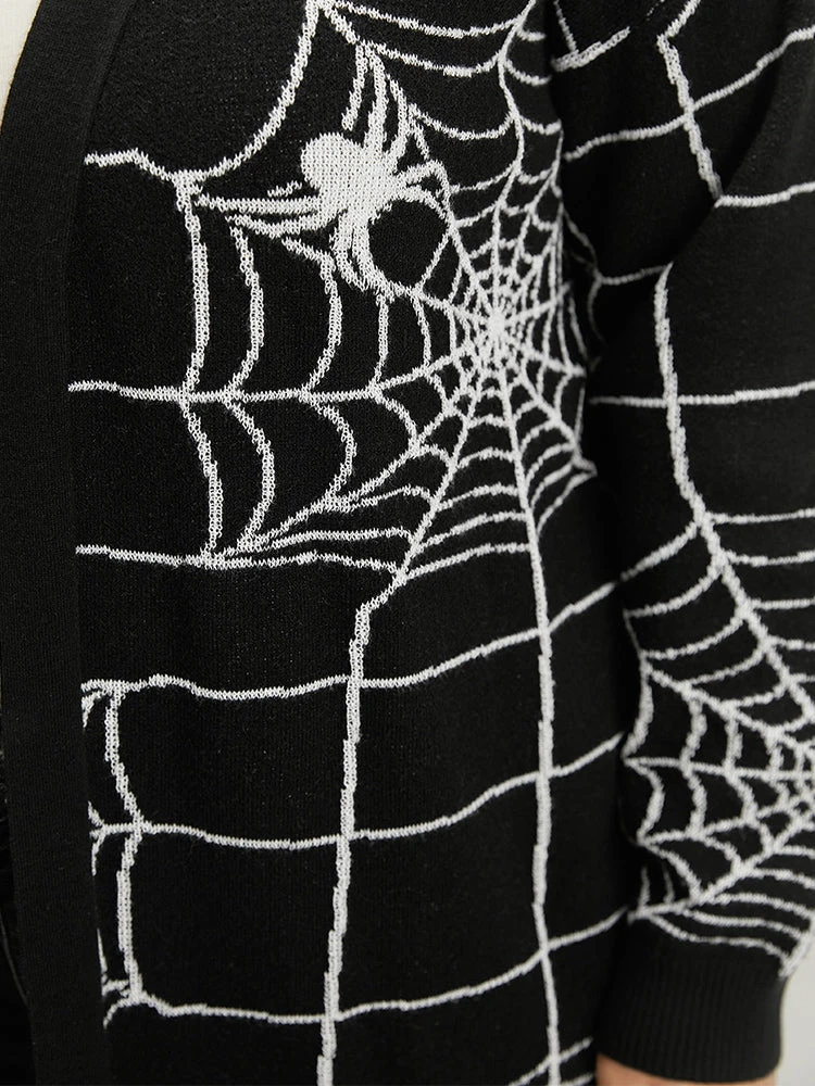 Halloween Supersoft Essentials Spider Web Print Open Front Cardigan 9 Halloween Supersoft Essentials Spider Web Print Open Front Cardigan - Image 7