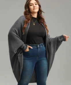 Solid Dolman Sleeve Arc Hem Cardigan 35 Solid Dolman Sleeve Arc Hem Cardigan -Clothing Shop 686928533 fe