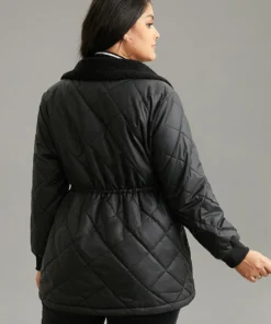 Solid Quilted Fuzzy Trim Drawstring Coat -Clothing Shop 687427558 bd e5dfb18d 3078 4d29 b5ee 12ba3628f58a