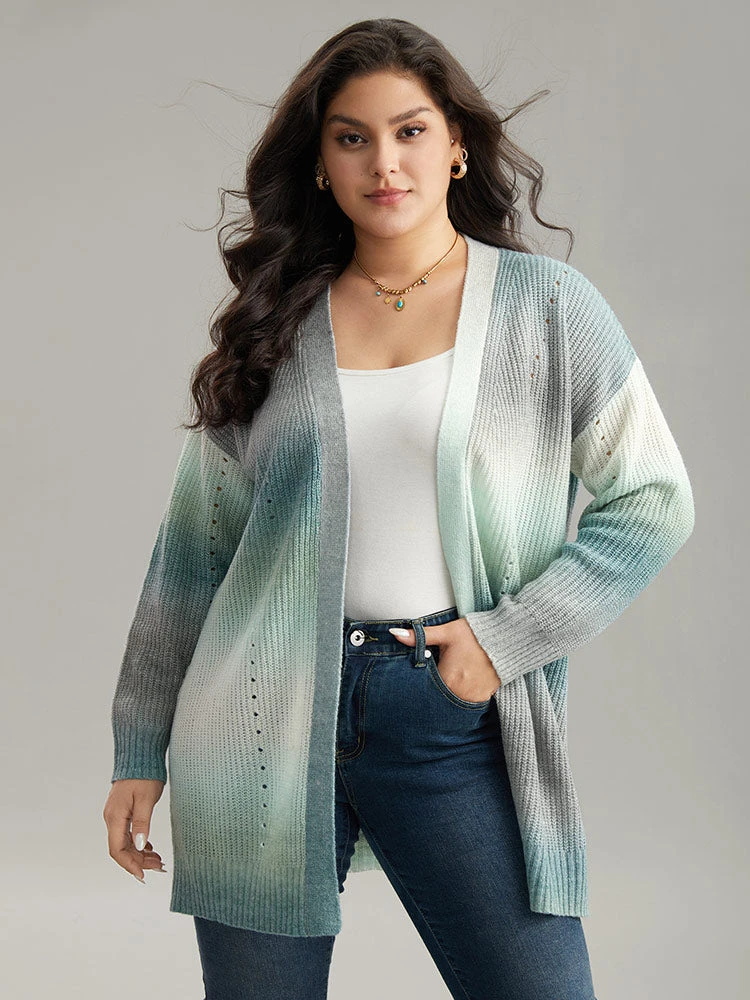 Ombre Split Side Open Front Cardigan 5 Ombre Split Side Open Front Cardigan - Image 3