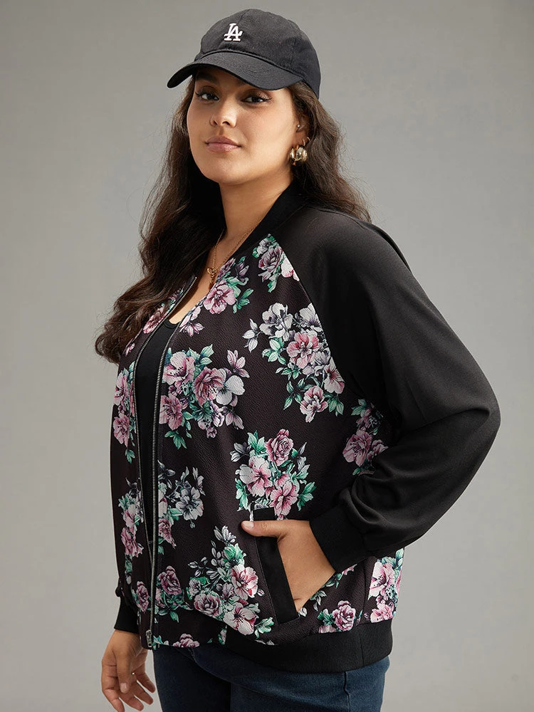 Floral Patchwork Zipper Pocket Jacket 6 Floral Patchwork Zipper Pocket Jacket - Image 4