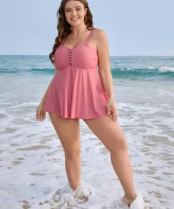 Crisscross Front Ruffle Hem Tankini Top 13 Crisscross Front Ruffle Hem Tankini Top -Clothing Shop 691786183 yx