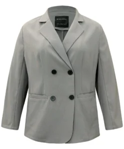 Suit Collar Solid Double Breasted Blazer 17 Suit Collar Solid Double Breasted Blazer -Clothing Shop 692182297 zm